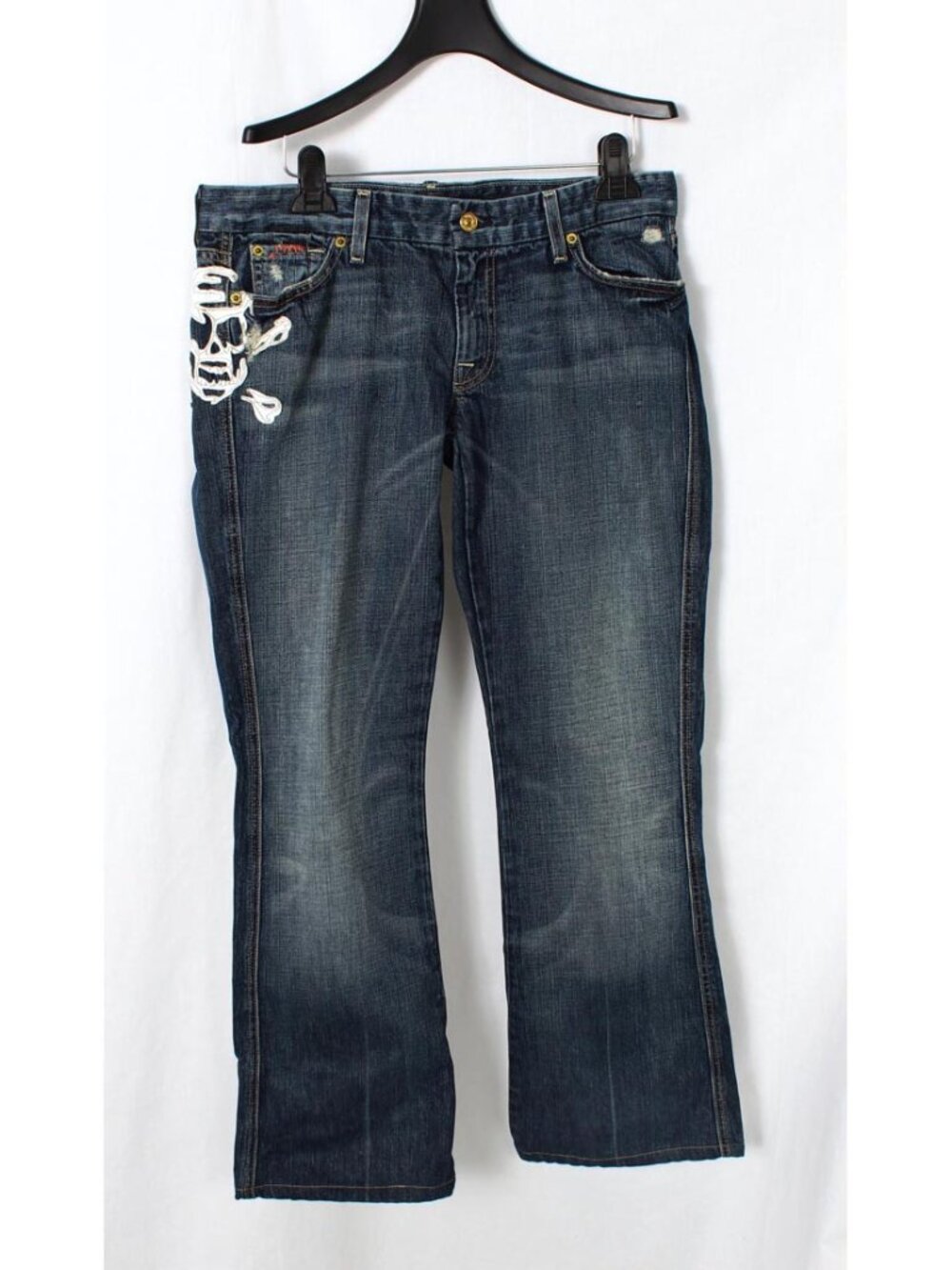 7 For All Mankind Skull Women's Jeans Size 31 - Picture 1 of 7